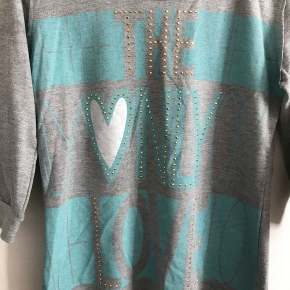 L.A. Kitty Pullover Sweatshirt Gray & Light Blue - Picture 4 of 8